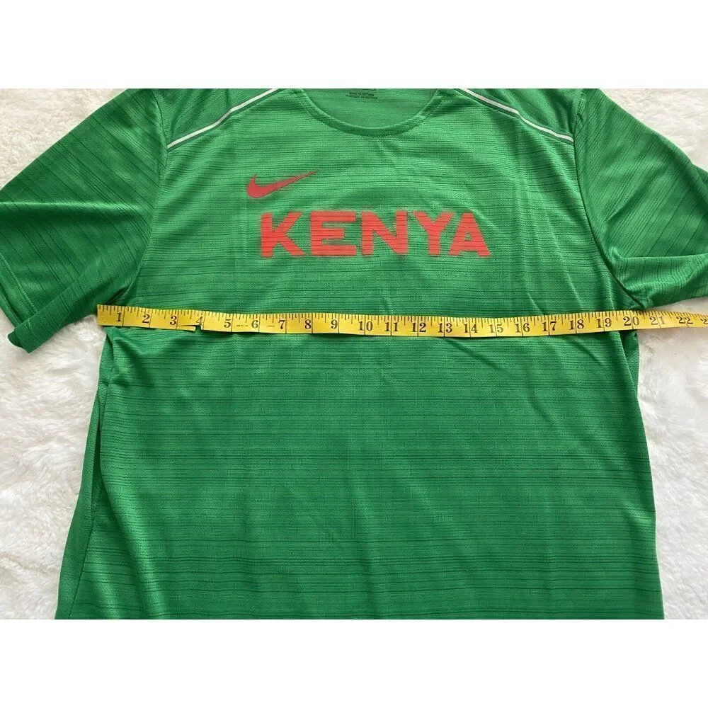 Nike Dri Fit KENYA TEAM ISSUED RUNNING SHIRT GREEN CT0105- 320 Men's Sz L NO TAG